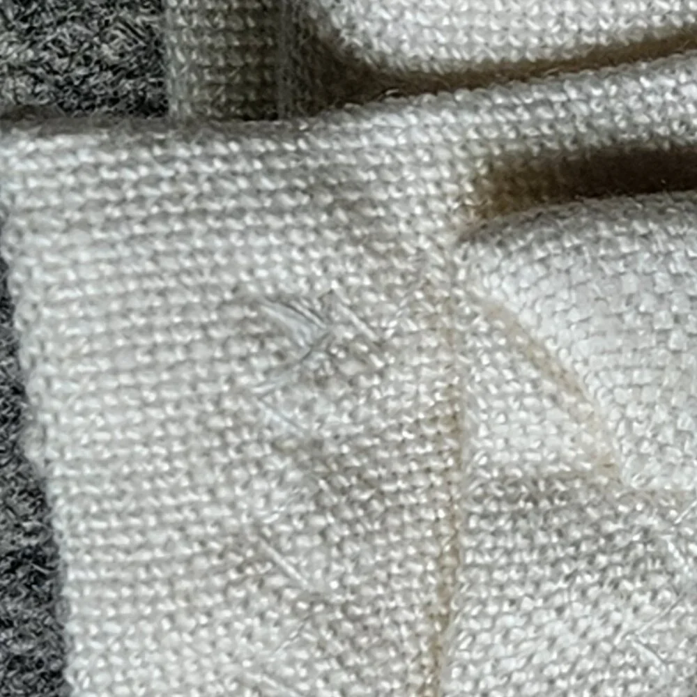 Vintage Embroidered Linen Tablecloth – 40"x40" Floral Blue Gray Stitching - Picture 8 of 13